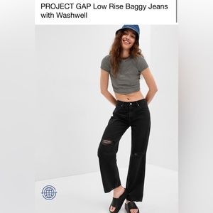 NWT PROJECT GAP Low Rise Baggy Jeans with Washwell